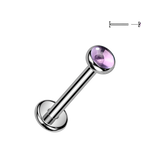 Titanium Threadless Natural Stone Push in Labret Cartilage Tragus 18G