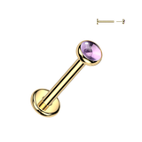 Titanium Threadless Natural Stone Push in Labret Cartilage Tragus 18G
