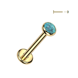 Titanium Threadless Natural Stone Push in Labret Cartilage Tragus 18G