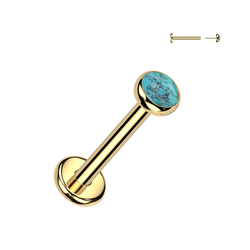 Titanium Threadless Natural Stone Push in Labret Cartilage Tragus 18G