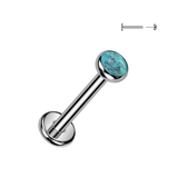 Titanium Threadless Natural Stone Push in Labret Cartilage Tragus 18G