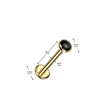 Titanium Threadless Natural Stone Push in Labret Cartilage Tragus 18G