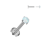 Titanium Threadless Push in Opal Top Labret Cartilage Tragus