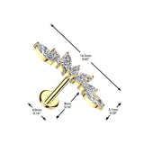 Titanium Threadless Push in 7 mm Marquise CZ Fan Top Cartilage Tragus