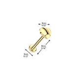 Titanium Threadless Push-In 3D Heart Labret Ear Cartilage Nose