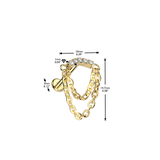 Titanium Threadless 2 Chain Curved Top & CZ Hidden Helix Labret