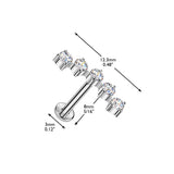 Titanium Threadless Push-In 5 CZ Curved Labret Ear Cartilage