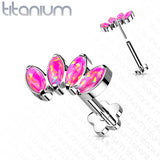 Implant Titanium Threadless Push-In Opal Petal Labret Flower Base Stud