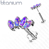 Implant Titanium Threadless Push-In Opal Petal Labret Flower Base Stud