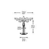 Titanium Threadless Floating Convex Base  Marquise CZ Wing Top Belly Button Ring