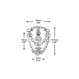 Titanium Threadless Floating Convex Base Double Chain CZ Top Belly Button Ring