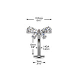 Titanium Threadless Floating Convex Base CZ Bow Top Belly Button Ring