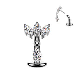 Titanium Threadless Floating Convex Base  Marquise CZ Dangle Top Belly Button Ring