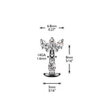 Titanium Threadless Floating Convex Base  Marquise CZ Dangle Top Belly Button Ring
