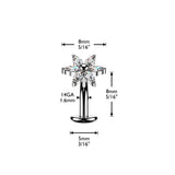 Titanium Threadless Floating Convex Base 6 Marquise CZ Flower Top Belly Button Ring