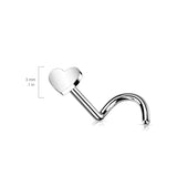 Titanium Heart Shape Top Push In Nose Screw