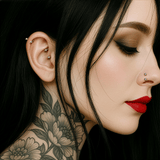 Titanium Threadless Push In U Hoop With Spike Top For Lip, Nostril, Cartilage Eyebrow 16G