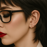 Titanium Threadless Push In U Hoop CZ Top For Lip, Nostril, Cartilage Eyebrow 18G