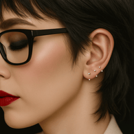 Titanium Threadless Push In U Hoop CZ Top For Lip, Nostril, Cartilage Eyebrow 18G