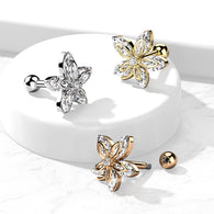 5 Marquise CZ Flower Ear Cartilage Helix Daith Tragus Studs