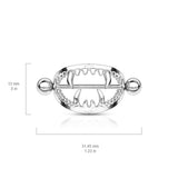 Pair Scary Fangs 316L Surgical Steel Nipple Shield Ring