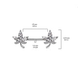 Pair of CZ Leaf Ends NippleBarbell Rings