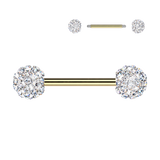 Externally Threaded 6mm Ferido Crystal Ball Tongue Nipple Barbell