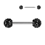 Externally Threaded 6mm Ferido Crystal Ball Tongue Nipple Barbell