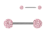 Externally Threaded 6mm Ferido Crystal Ball Tongue Nipple Barbell
