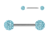 Externally Threaded 6mm Ferido Crystal Ball Tongue Nipple Barbell