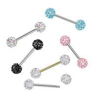 Externally Threaded 6mm Ferido Crystal Ball Tongue Nipple Barbell