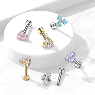 Triangle CZ Set Top Lip Labret Monroe Ear Cartilage Tragus