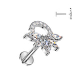 5-Marquise CZ Top Labret Tragus Snug Ear Cartilage Helix