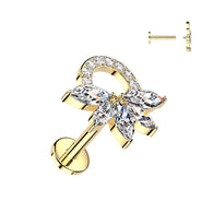 5-Marquise CZ Top Labret Tragus Snug Ear Cartilage Helix