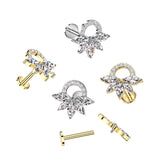 5-Marquise CZ Top Labret Tragus Snug Ear Cartilage Helix