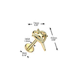 Internally Threaded Heart & Cross Top Labret Tragus Snug Ear Cartilage Helix