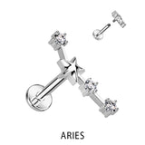 Zodiac Constellation Labret Tragus Helix Ear Cartilage Studs