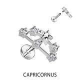 Zodiac Constellation Labret Tragus Helix Ear Cartilage Studs