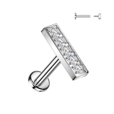 5 CZ Bar Top Tragus Labret Helix Ear Cartilage Studs