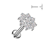 9 CZ Flower Top Tragus Labret Helix Ear Cartilage Studs
