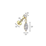 Internally Threaded Marquise CZ Dangle Tragus Helix Ear Cartilage Studs