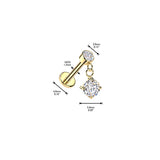 Internally Threaded Round CZ Dangle Tragus Helix Ear Cartilage Studs