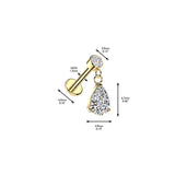 Internally Threaded Pear CZ Dangle Tragus Helix Ear Cartilage Studs