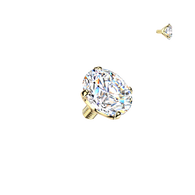 Titanium Internally Threaded Moissanite Dermal Anchor Surface Top 14G