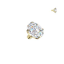 Titanium Internally Threaded Moissanite Dermal Anchor Surface Top 14G
