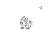 Titanium Internally Threaded Prong Set Moissanite Dermal Anchor Surface Top 16G