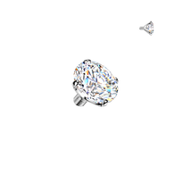 Titanium Internally Threaded Prong Set Moissanite Dermal Anchor Surface Top 16G
