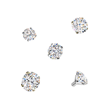 Titanium Internally Threaded Prong Set Moissanite Dermal Anchor Surface Top 16G