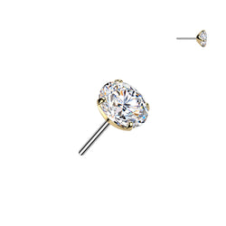Titanium Threadless 5mm Clear Moissanite Top Belly Button Ring