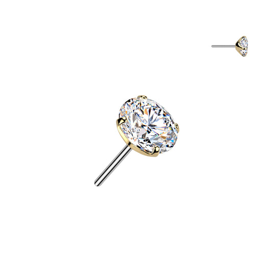 Titanium Threadless 5mm Clear Moissanite Top Belly Button Ring